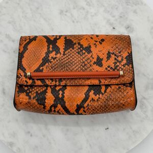 TopShop Med Belt Bag/ Fanny Pack Orange and Black Snakeskin Texture/Print NWOT‎